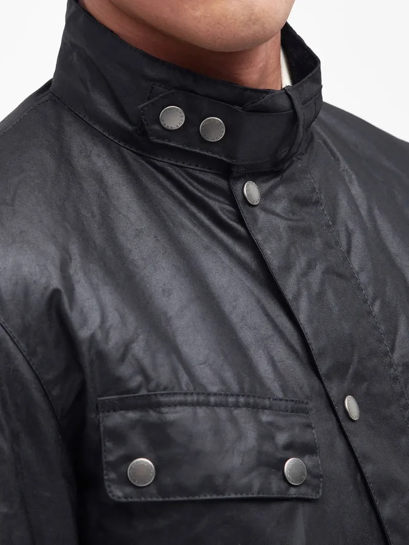 Blouson imperméable Duke Barbour noir en coton ciré
