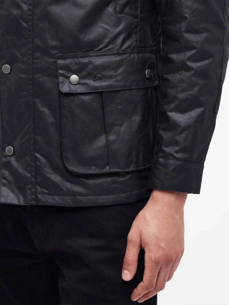 Blouson imperméable Duke Barbour noir en coton ciré