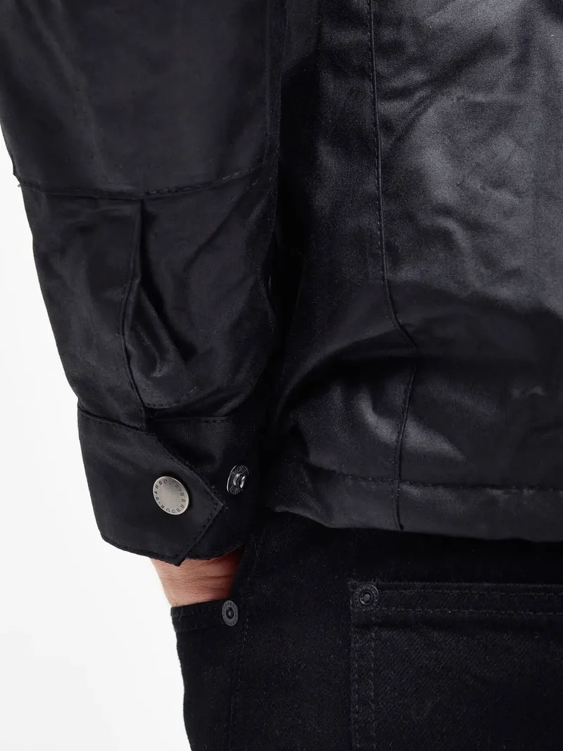 Blouson imperméable Duke Barbour noir en coton ciré