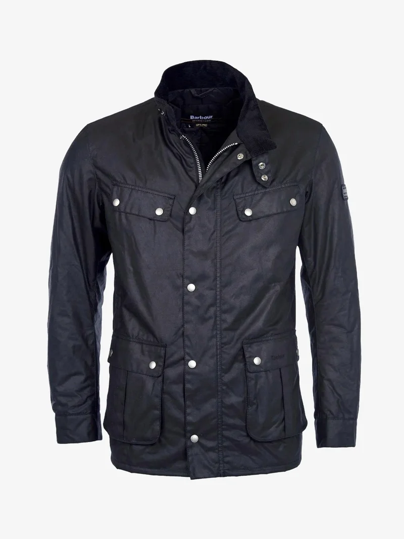 Blouson imperméable Duke Barbour noir en coton ciré