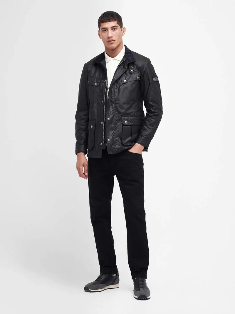 Blouson imperméable Duke Barbour noir en coton ciré