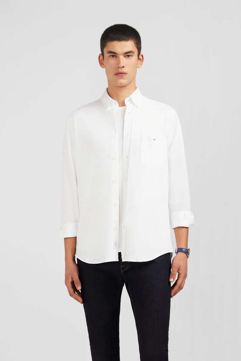 Chemise en coton pinpoint blanc