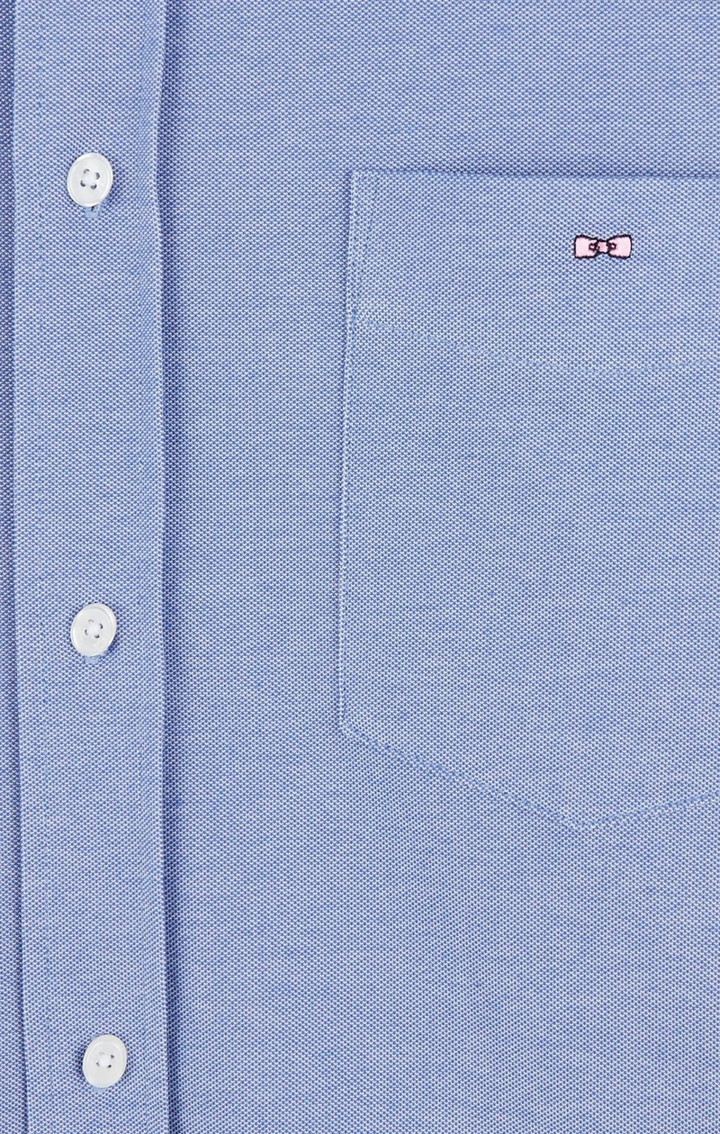 Chemise en coton pinpoint bleu