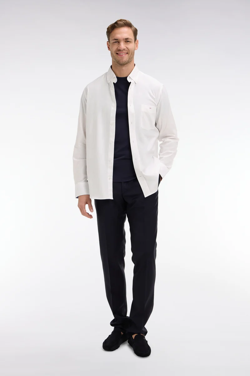 Chemise blanche unie en coton