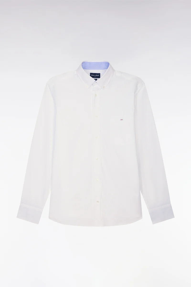 Chemise blanche unie en coton