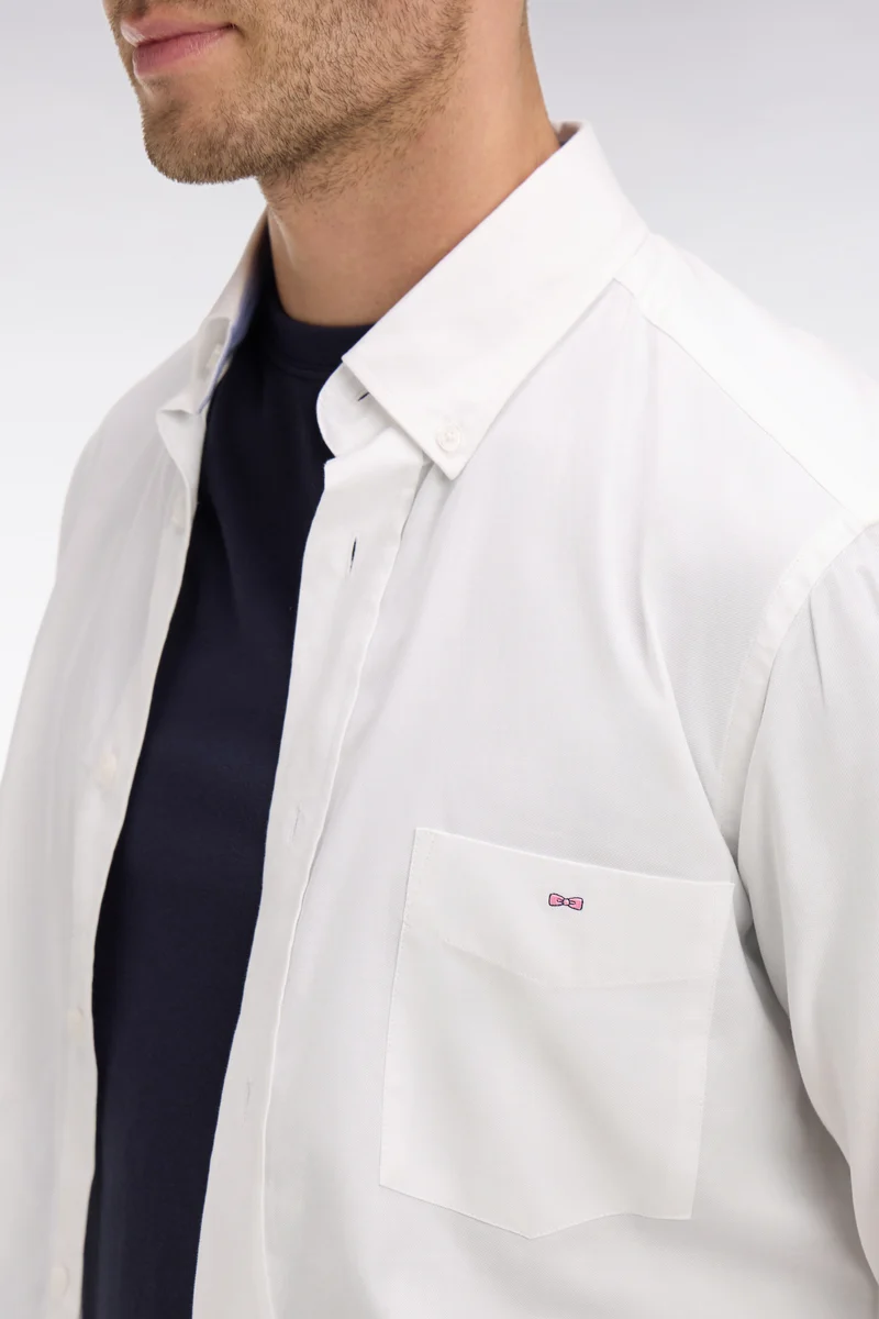 Chemise blanche unie en coton