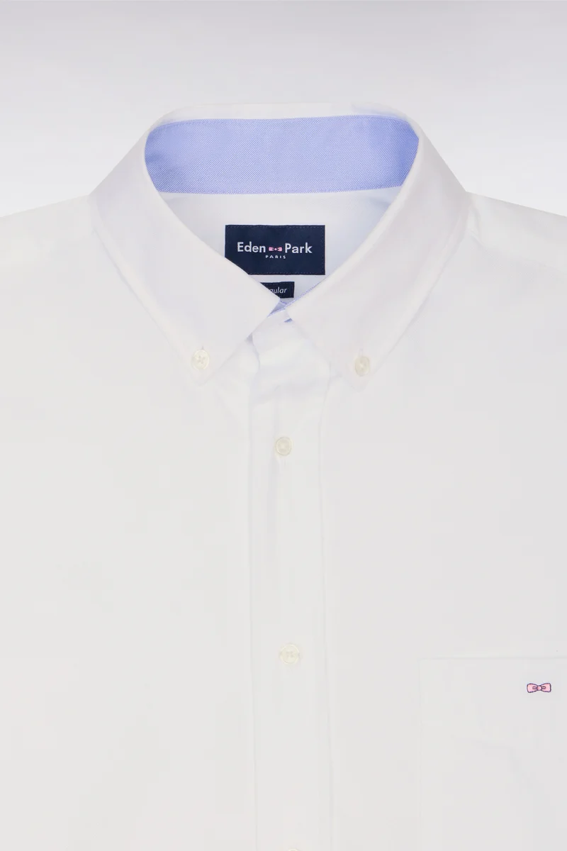 Chemise blanche unie en coton