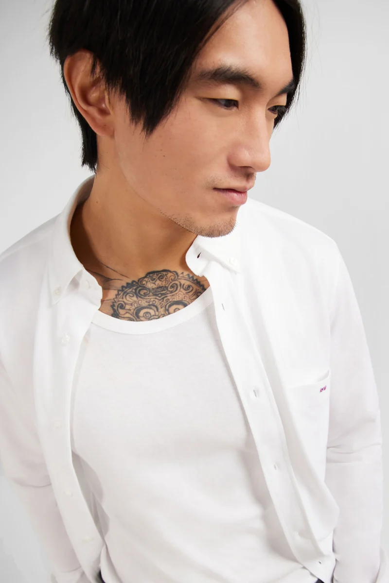 Chemise en coton pinpoint blanc
