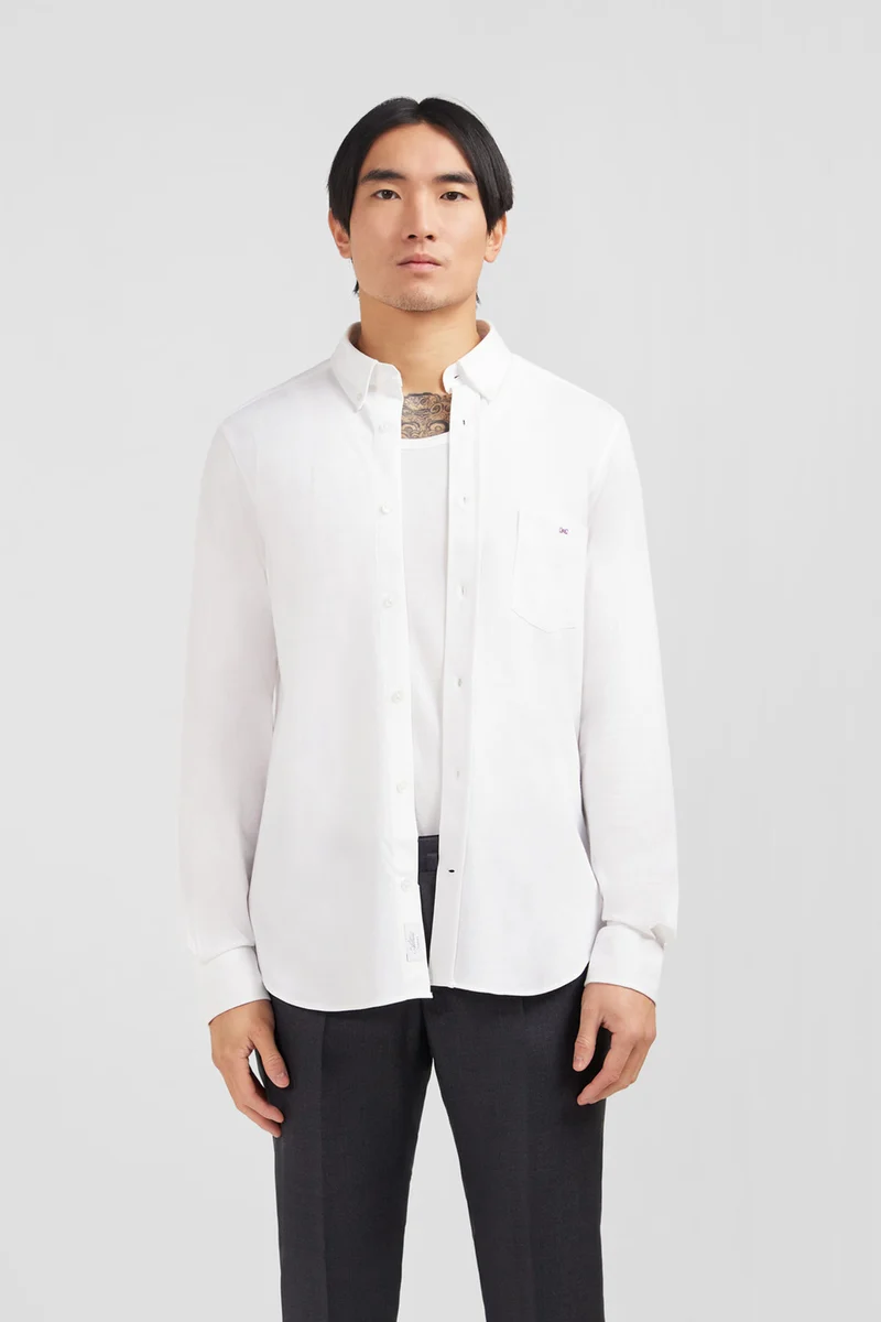 Chemise en coton pinpoint blanc