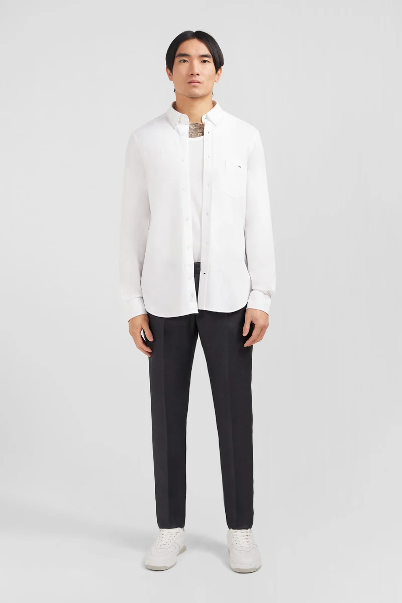 Chemise en coton pinpoint blanc