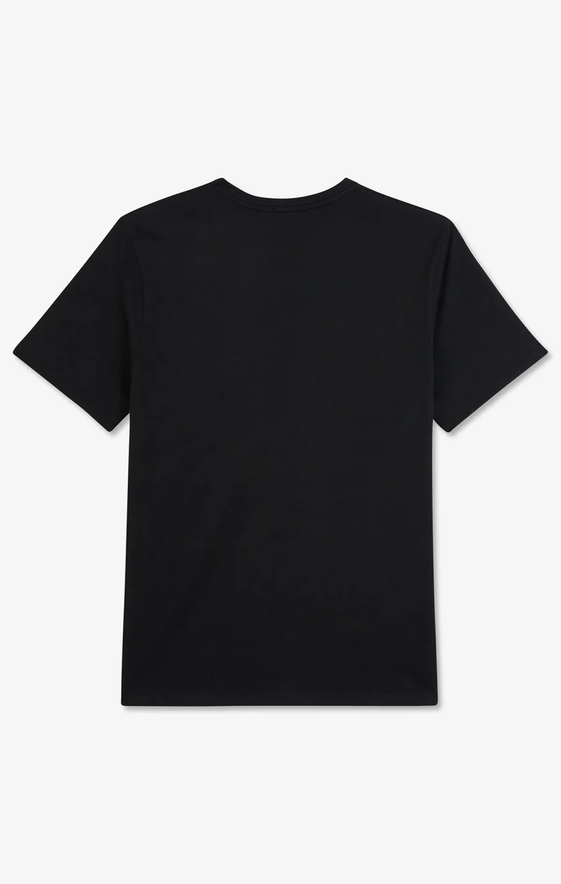 T-shirt noir col rond à manches courtes