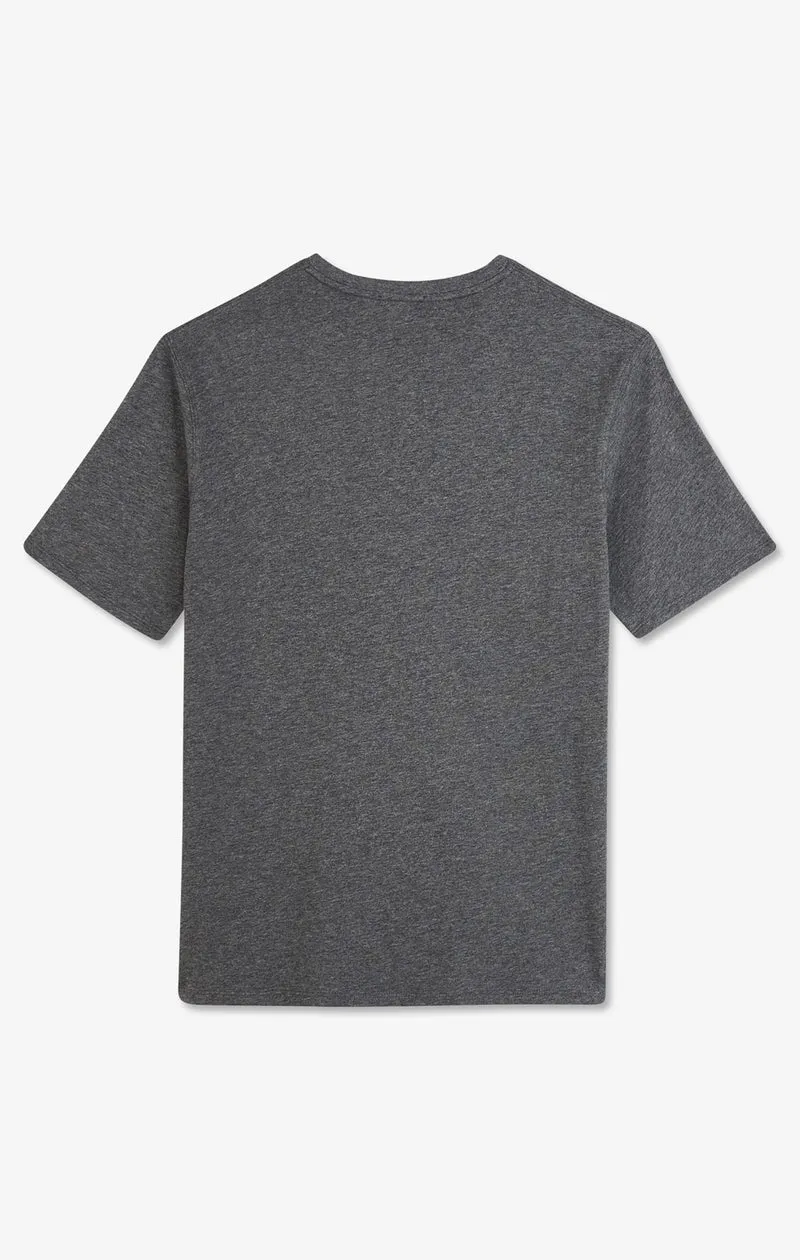 T-shirt gris col rond à manches courtes