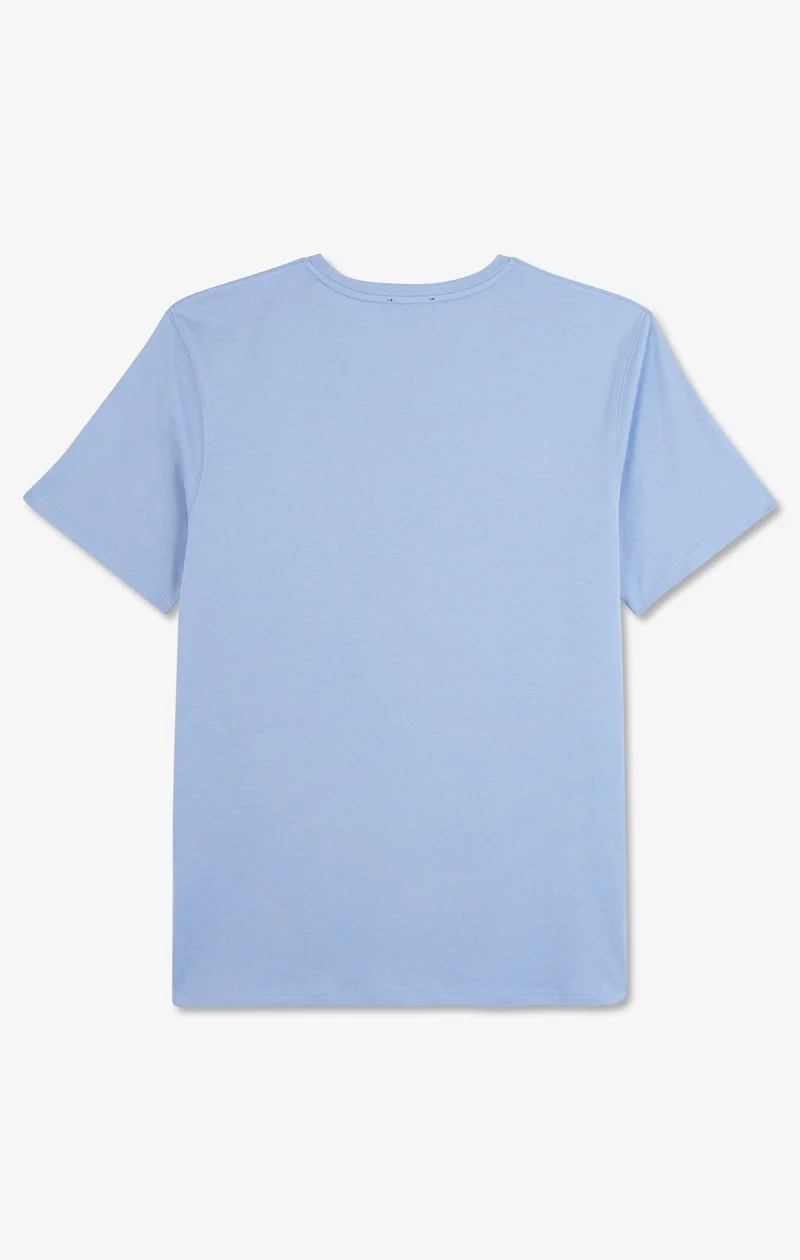 T-shirt bleu col rond à manches courtes