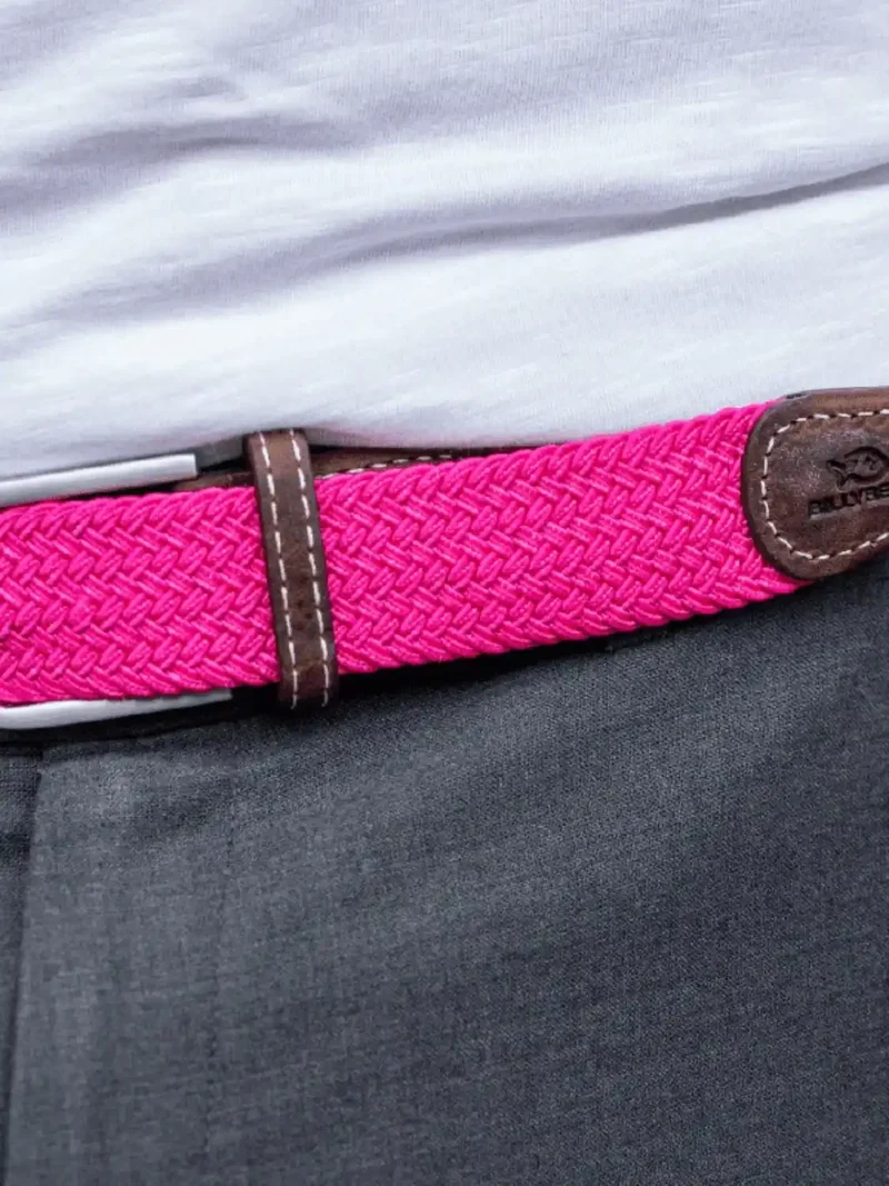 Ceinture tressée Billybelt rose en cuir