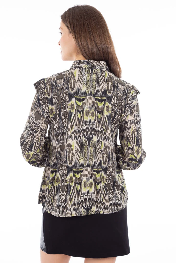 Blouse à motifs et manches à volants B.young | 2 couleurs