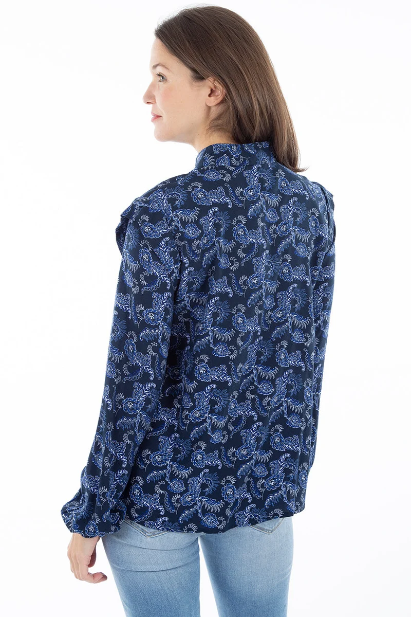 Blouse à motifs et manches à volants B.young | 2 couleurs