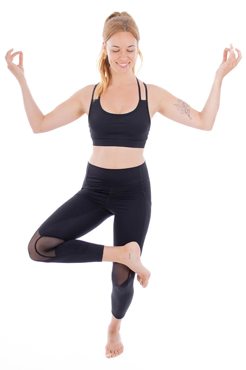 Legging taille haute insertion filet | 2 couleurs