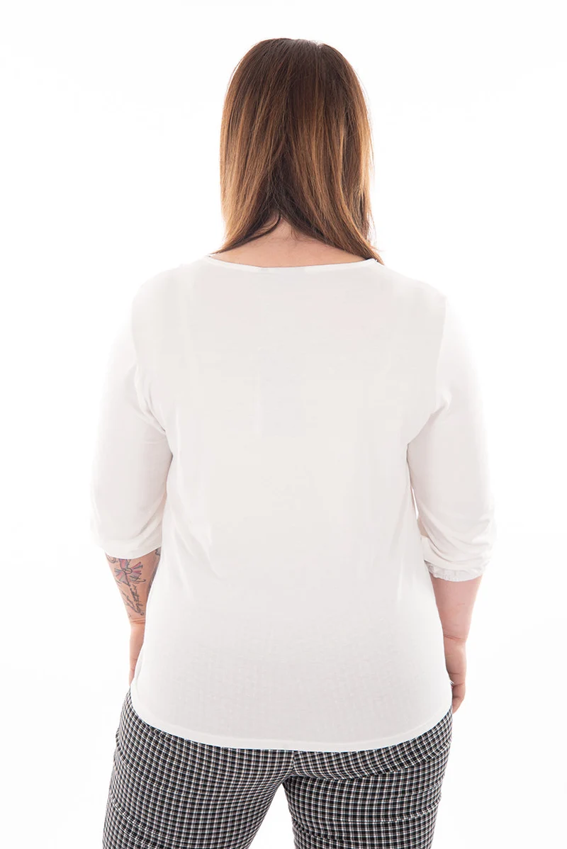 Blouse unie manches 3/4 | 2 couleurs