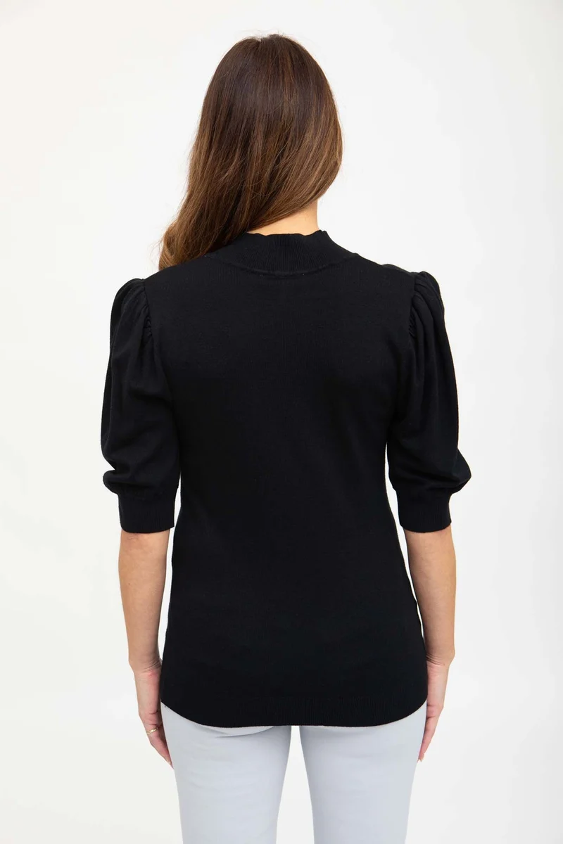 Chandail en tricot manches bouffantes | 4 couleurs