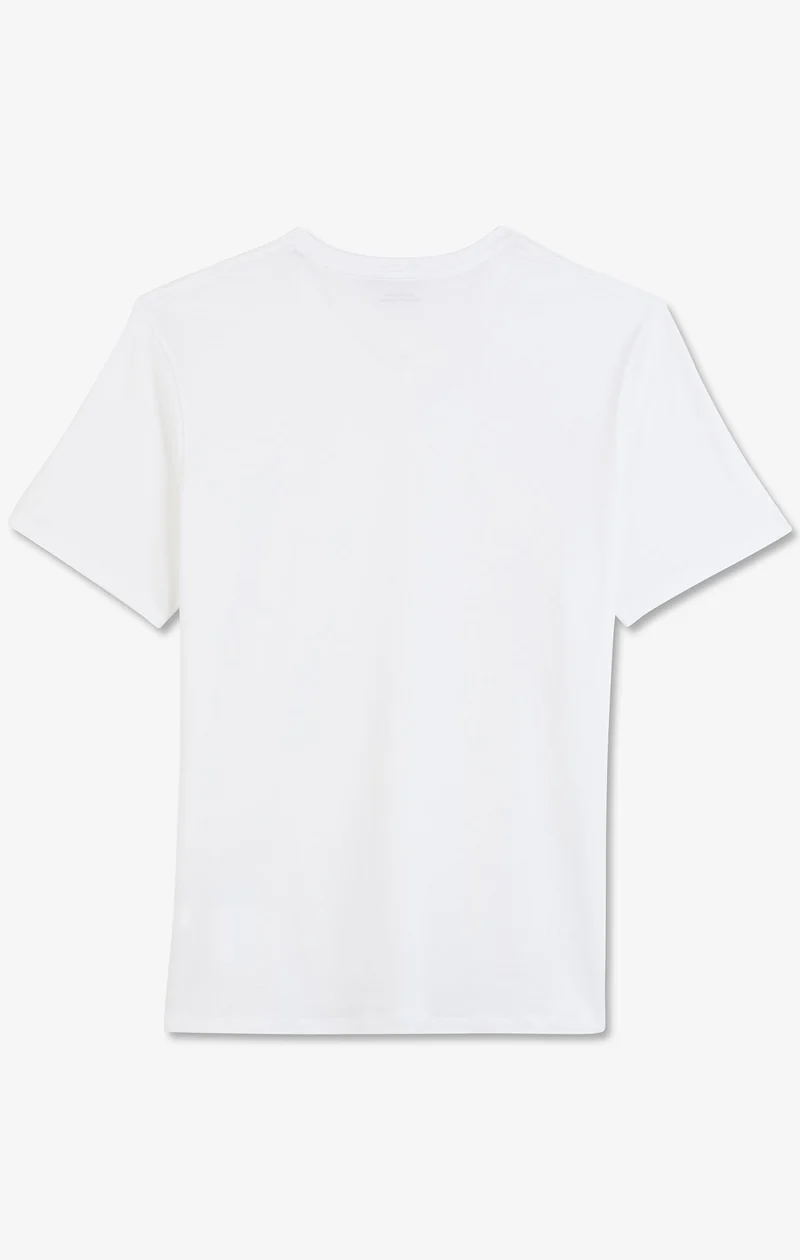T-shirt blanc col rond à manches courtes