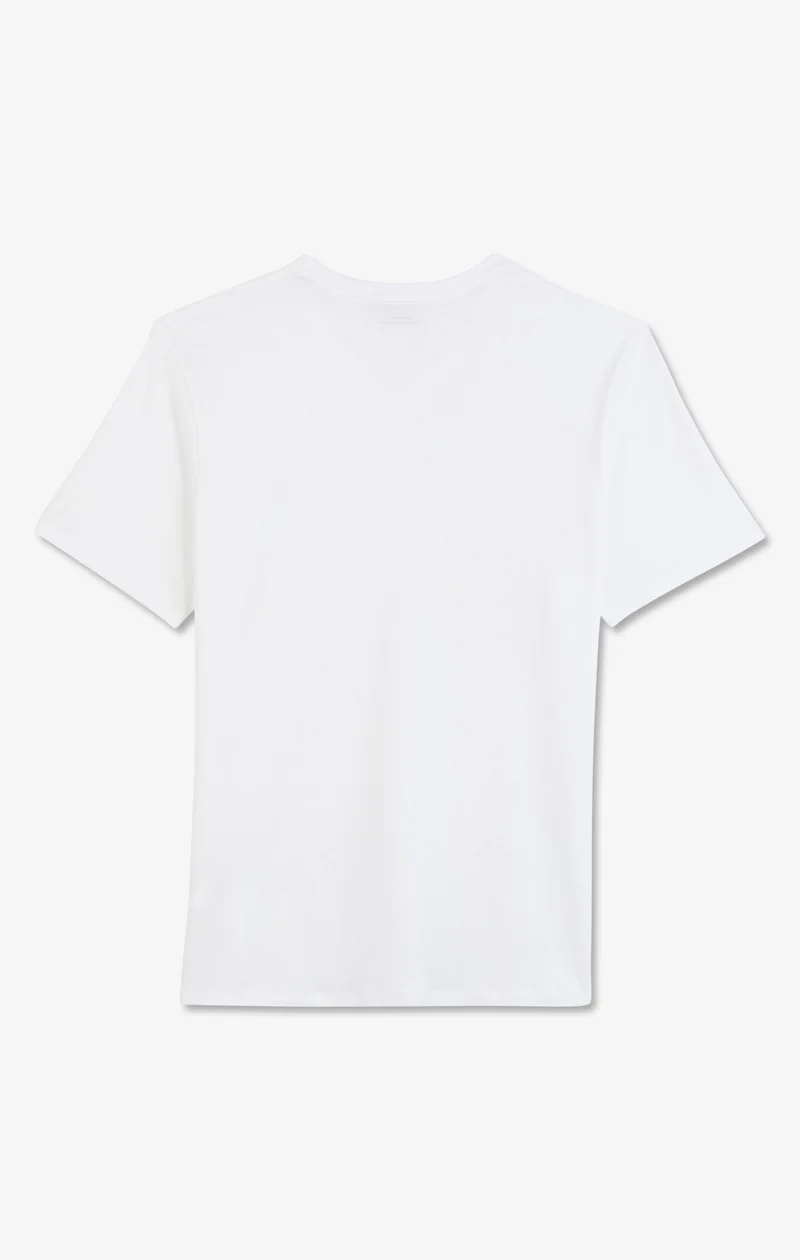 T-shirt blanc col V à manches courtes