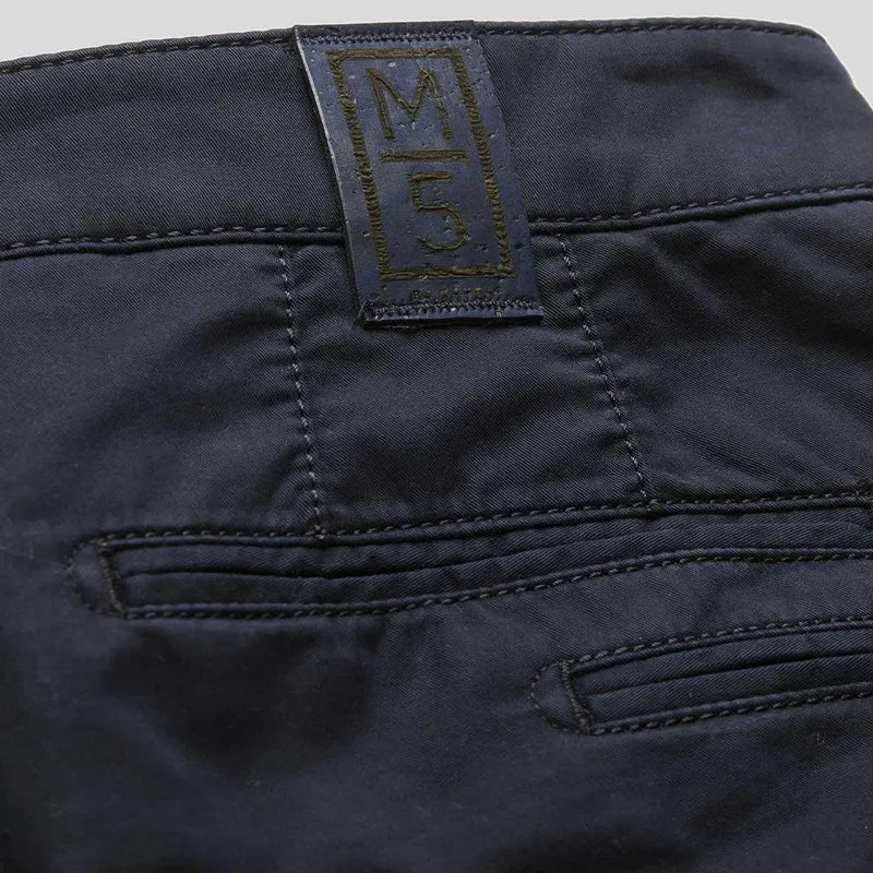 Pantalon chino Meyer marine en twill de coton
