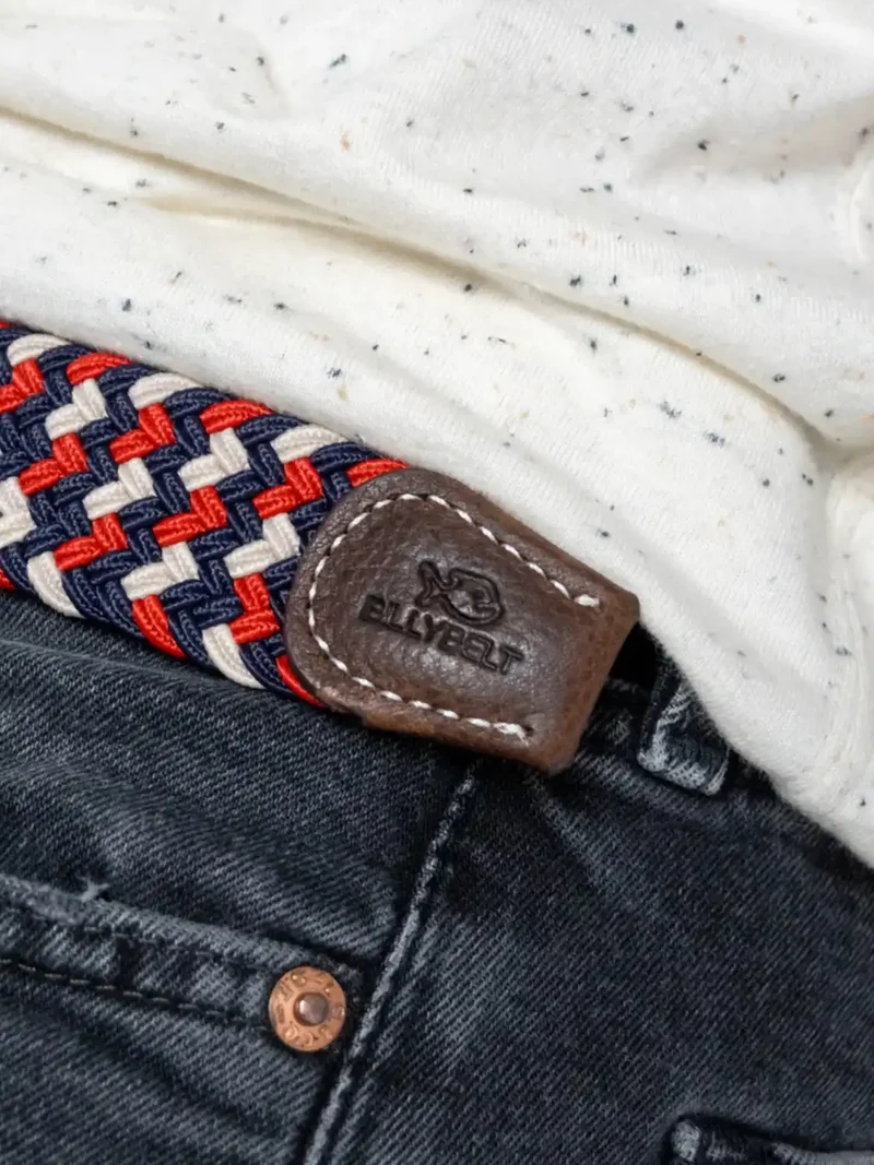 Ceinture tressée Billybelt bleue en cuir