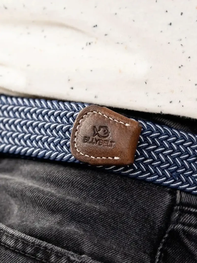 Ceinture tressée Billybelt bleue en cuir
