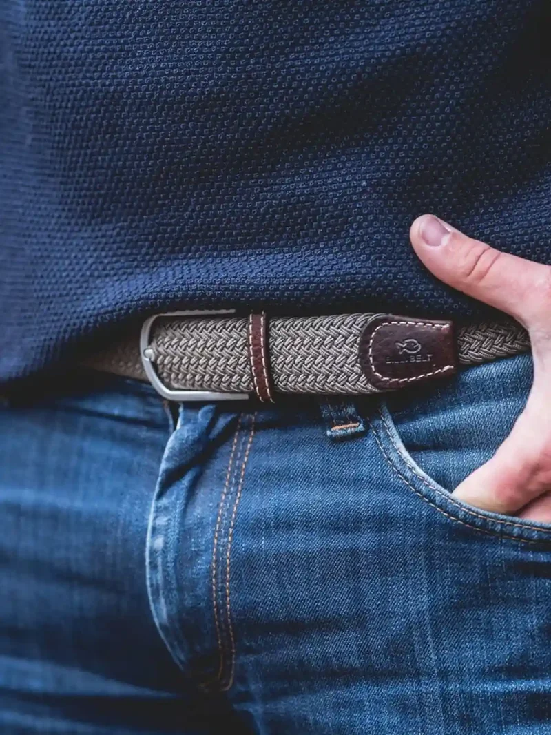 Ceinture tressée Billybelt beige en cuir