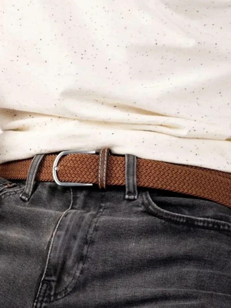 Ceinture tressée Billybelt marron en cuir