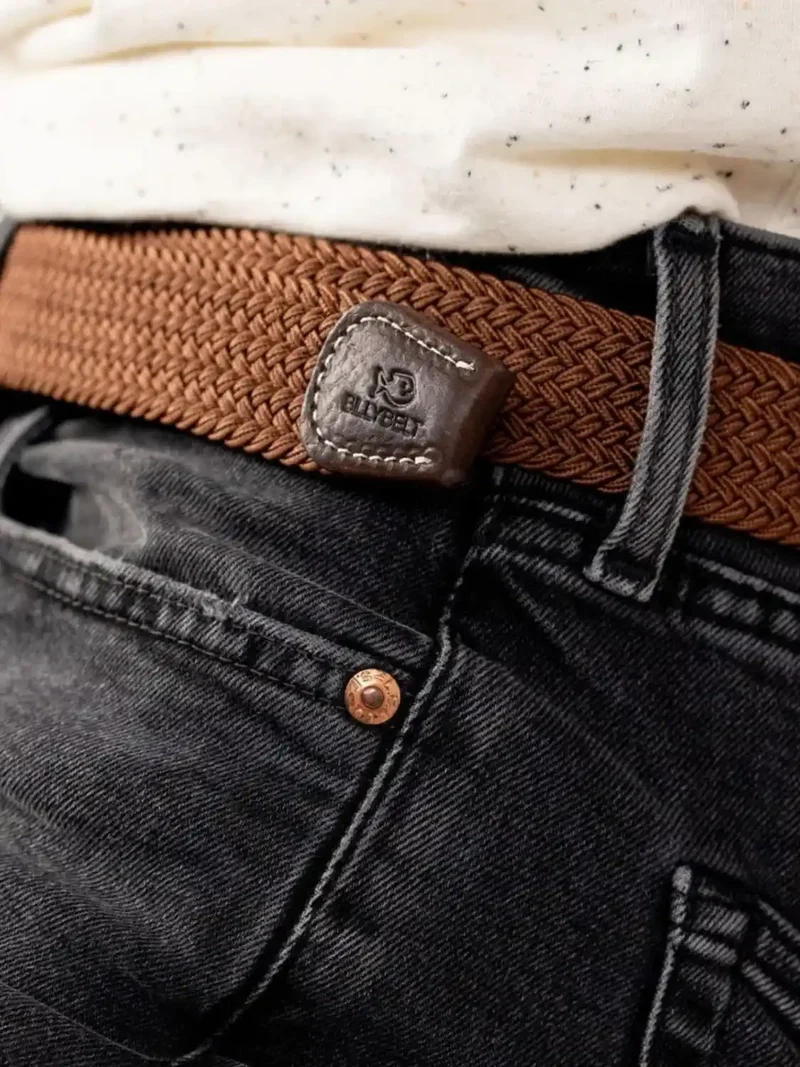 Ceinture tressée Billybelt marron en cuir