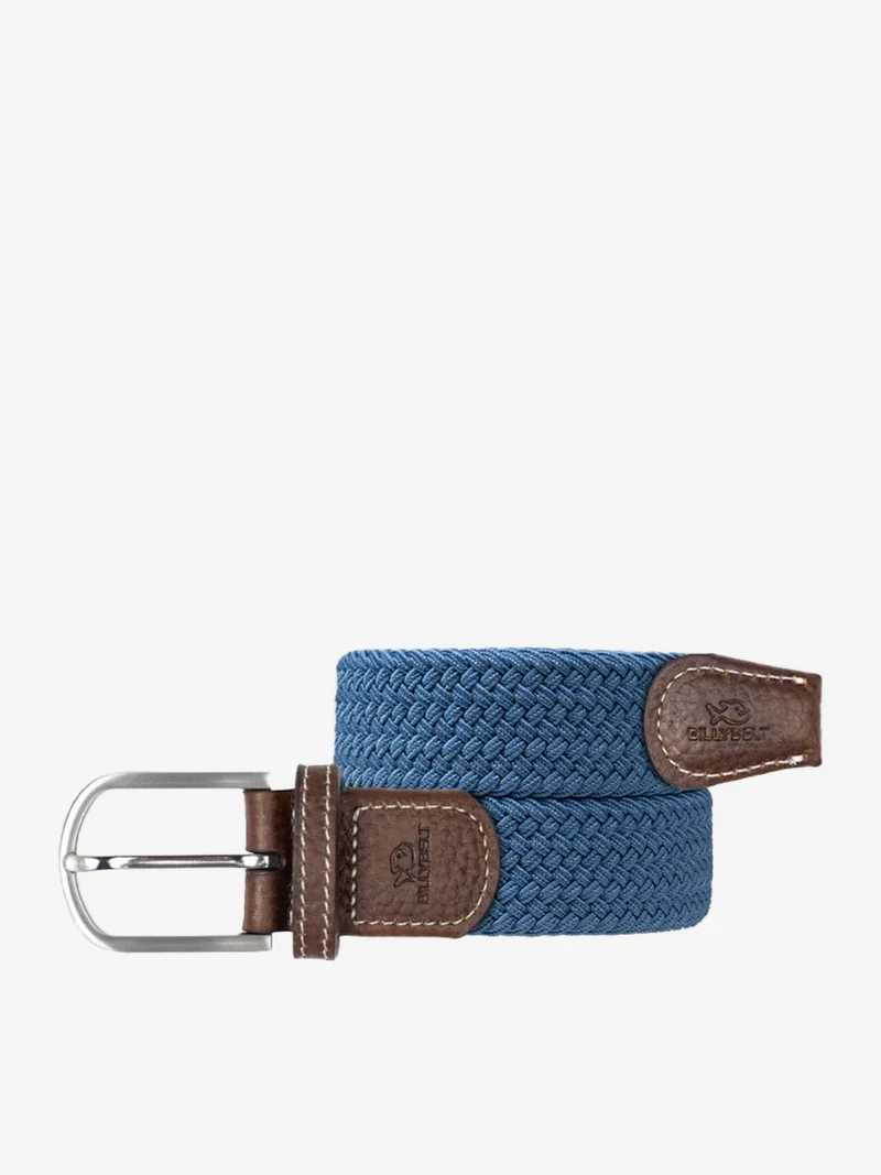 Ceinture tressée Billybelt bleue en cuir