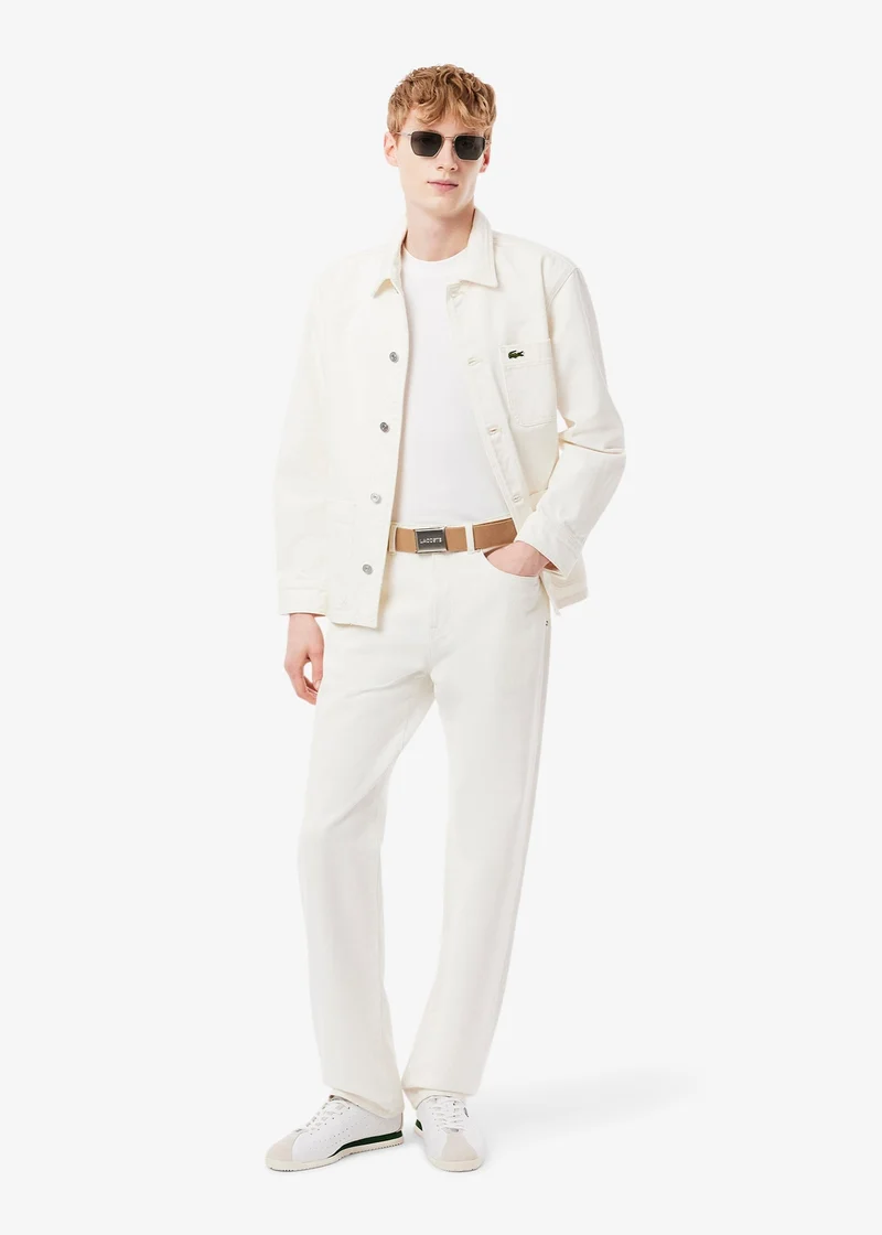 Ceinture tissée Lacoste beige
