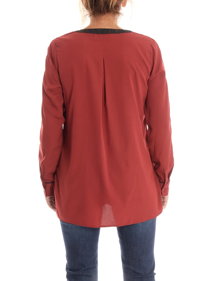 Blouse à bandes contrastantes