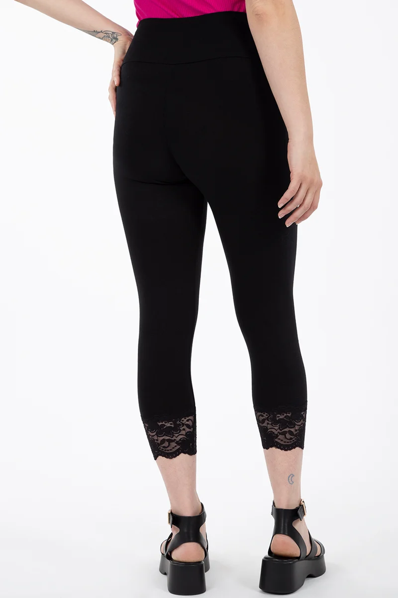 Legging 3/4 finition dentelle | Fabriqué au Québec