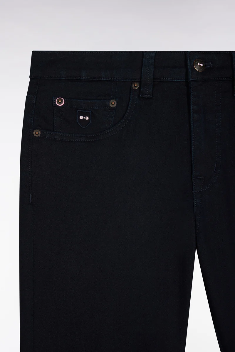 Jean 5 poches en denim stretch marine coupe droite