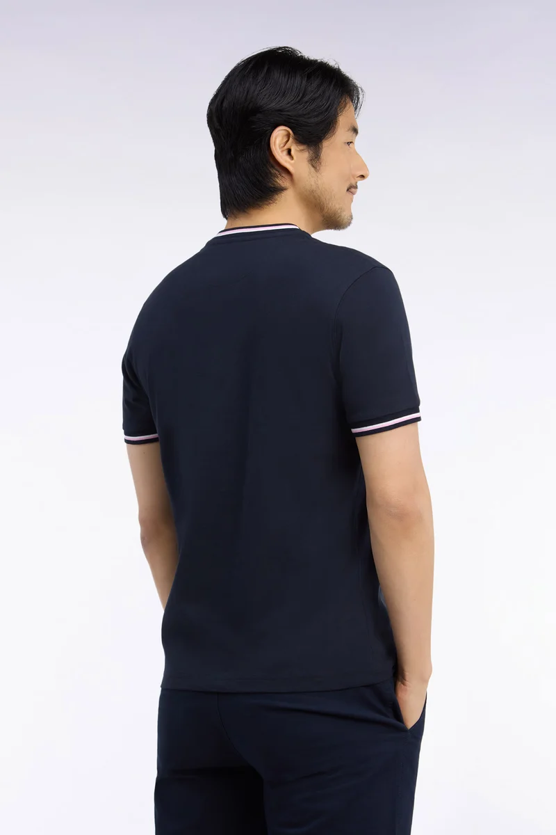 T-shirt en coton marine brodrie numéro 10