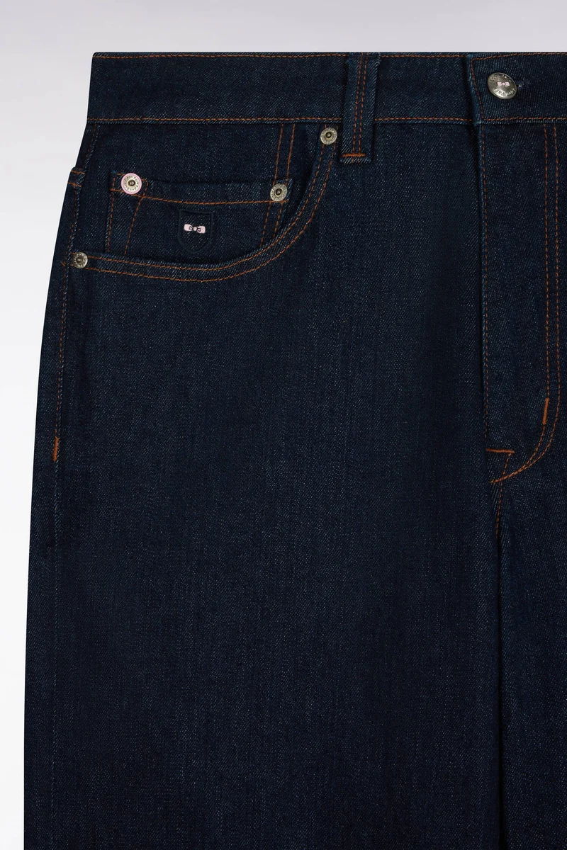 Jean en denim brut bleu coupe regular