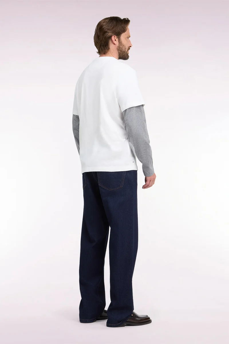 Jean en denim brut bleu coupe regular