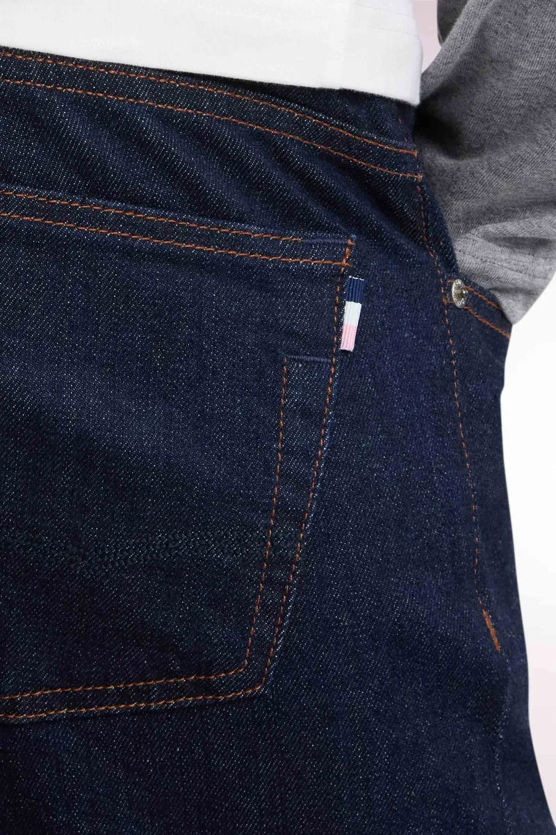 Jean en denim brut bleu coupe regular