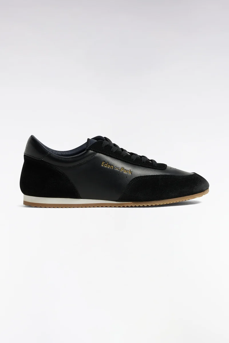 Baskets basses en cuir noir