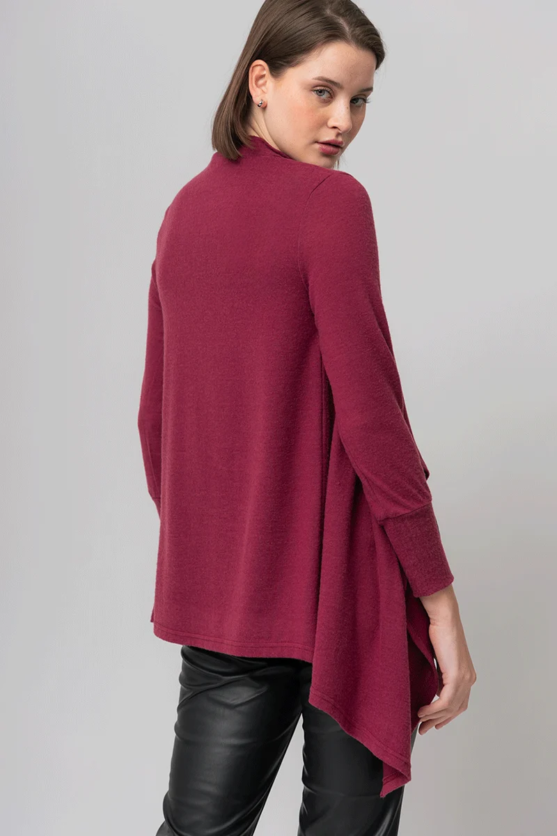 Le cardigan ouvert col drapé