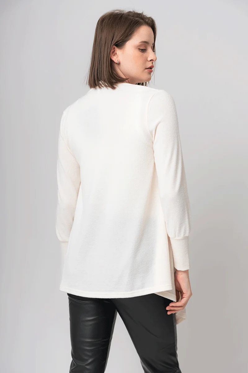 Le cardigan ouvert col drapé